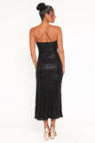 Agnes Strapless Sequin Maxi Dress Black