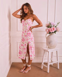 Orchid Whispers Floral Midi Dress