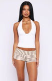 Heart Of Gold Stripe Shorts Cream