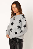 Janiyah Star Knit Sweater Grey Black