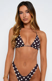 Golden Hour Bikini Top Choc Cream Polka Dot