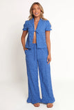 Katya Embroidered Pants Cobalt