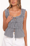 Harper Top Black Gingham