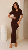 Eden Ribbed Maxi Dress Chocolate