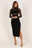 Farrow Long Sleeve Midi Dress Black