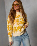 Chilly Days Textured Floral Sweater
