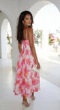 Lunaya Floral Midi Dress Pink Multi
