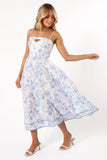 Flora Midi Dress Blue Floral
