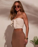 Sisanie Front Tie Crop Top