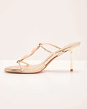 Jaide Metallic Gemstone Mule Stiletto Heels