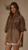 Kylie Oversized Shirt Chocolate