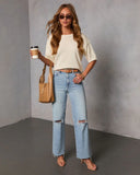 Soft Balance Knit Short Sleeve Top