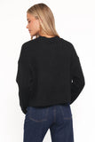 Loulani Heart Button Cardigan Black