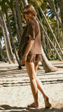 Nadine Shirt and Shorts Set Brown