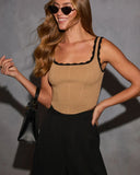 On The Rise Contrast Scallop Trim Tank