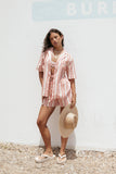 Aaliyah Tie Front Top Pink Stripe