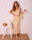 Veloura Floral Linen Maxi Skirt