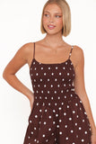 Paloma Jumpsuit Chocolate Polka Dot