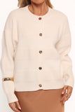 Verago Textured Stripe Cardigan Cream