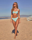 Poolside Lagoon Seersucker Balconette Bikini Top