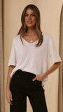Spring Scoop Neck Tee White
