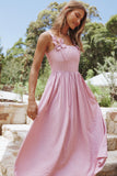 Alden Maxi Dress Pink White Stripe