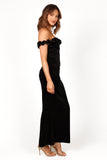 Celeste Off Shoulder Velvet Maxi Dress Black