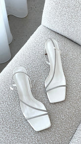 Kaye Heels White Diamante
