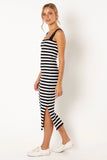 Ledger Midi Dress Navy Stripe