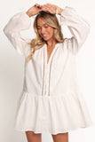 Hart Long Sleeve Mini Dress White