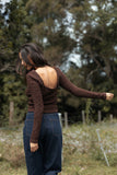 Warren Long Sleeve Top Brown