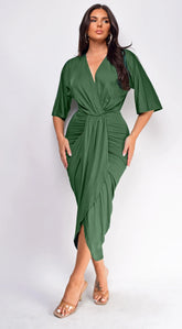 Zelia Venetian Midi Dress Green