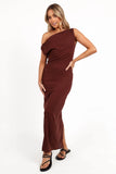 Kassie Off Shoulder Dress Chocolate Brown