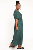 Sullivan Puff Sleeve Maxi Dress Forest Green