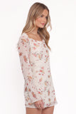 Everlyn Long Sleeve Mini Dress Cream Floral