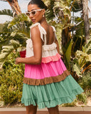 Antari Tiered Colorblock Mini Dress