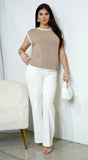 Dalary Contrast Top Beige