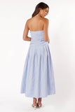 Avalee Strapless Maxi Dress Blue Stripe