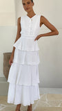Anastasia Backless Maxi Dress White