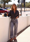 On The Clock Button Down Bodysuit
