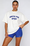 Winning Team Oversized Tee White Electric Blue