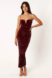 Madison Sequin Maxi Dress Wine
