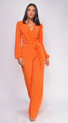 Juna Surplice Jumpsuit Orange