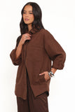 Toto Denim Shacket Chocolate Brown