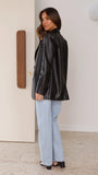 Belinda Leather Blazer Black