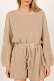 Sloane Sweater Romper Taupe