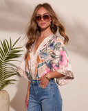 Sun Aura Abstract Floral Bodysuit