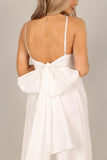 Alice Bow Back Midi Dress White