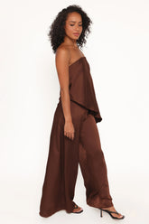 Charmer Wide Leg Pant Dark Brown