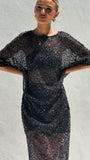 Zinnia Sequins Maxi Dress Black